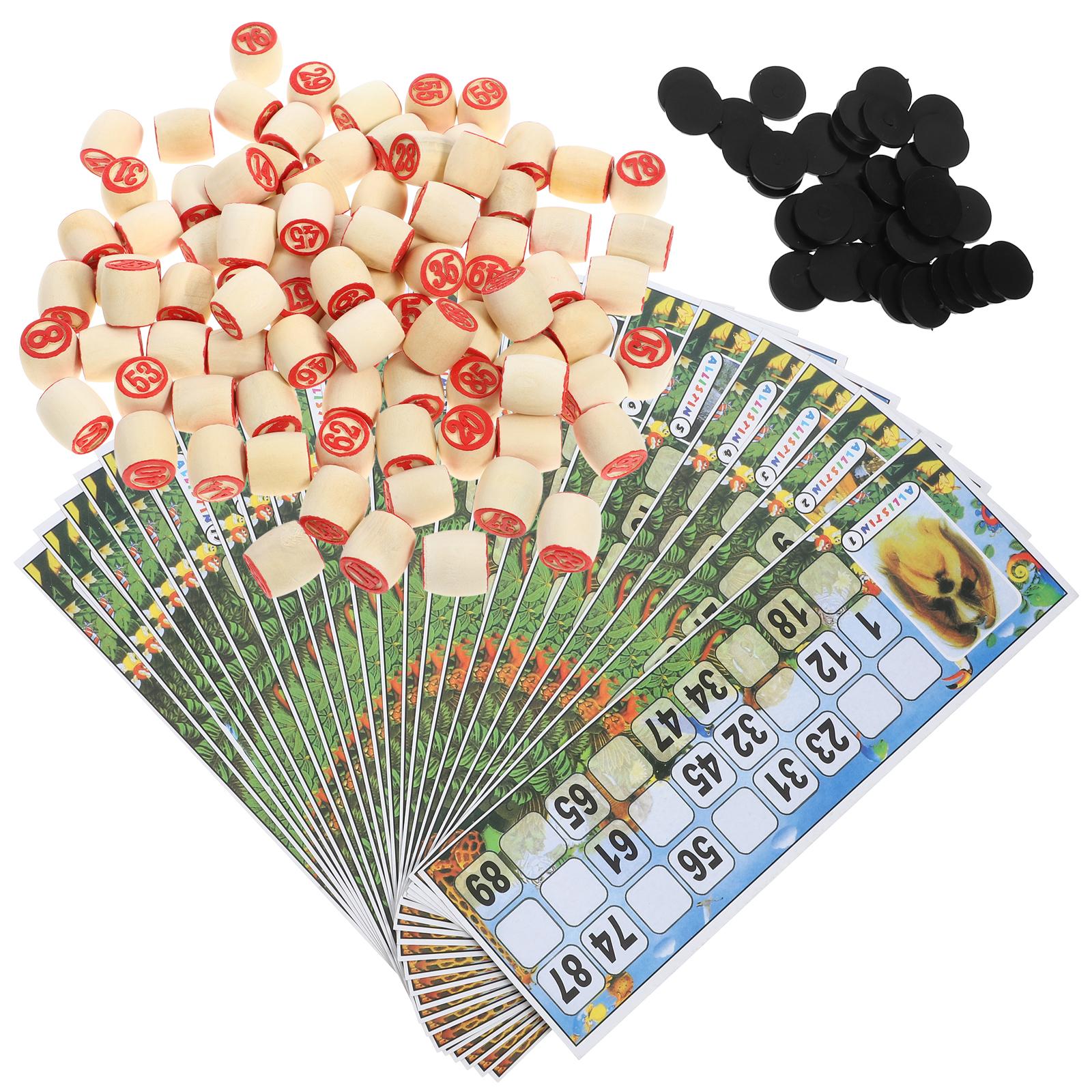 Party Games Bingo - 1세트 나무 숫자 체스 말 가족