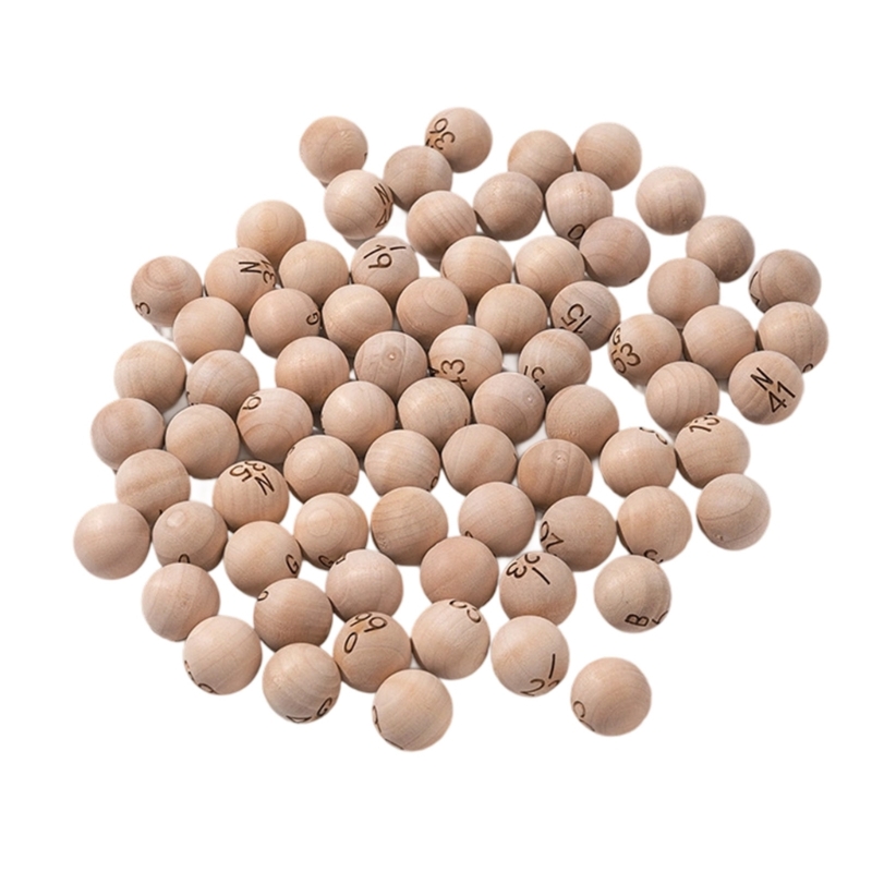 Party Games Bingo - 75Pcs 천연 나무 빙고 공 게임