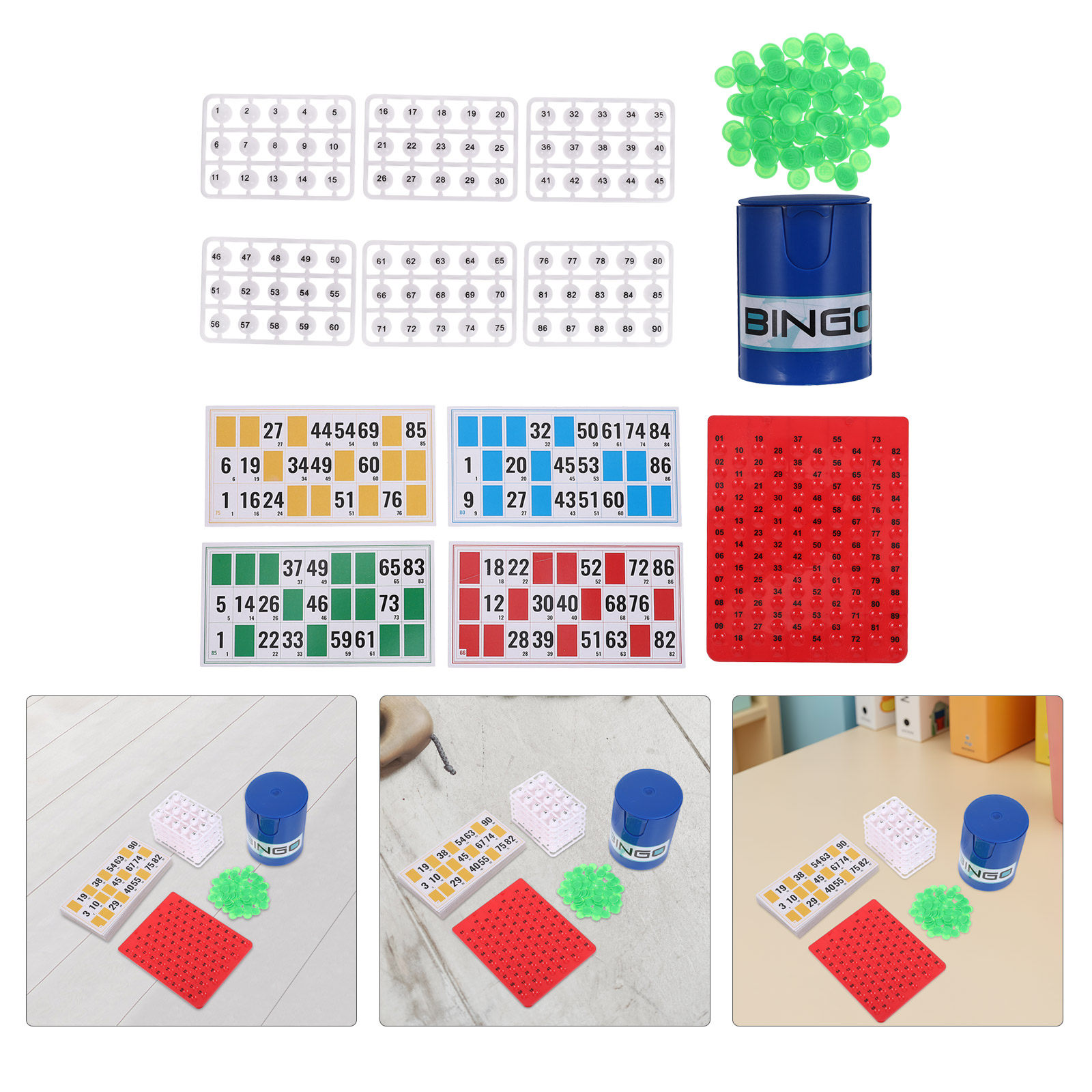 Party Games Bingo - 휴대용 어린이 빙고 게임 세트, 색깔