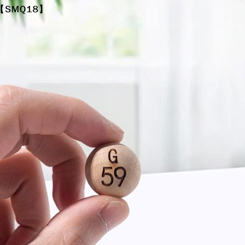 Party Games Bingo - 75개의 천연 빙고 공, 새겨진 글자와