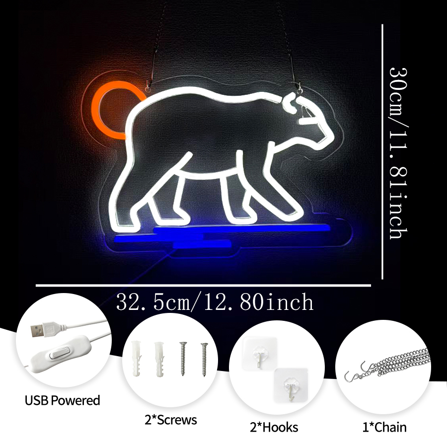 북극곰 네온사인 벽 장식용 동물 LED 네온 조명 사인 - Zoo Party Games 리뷰 및 가격